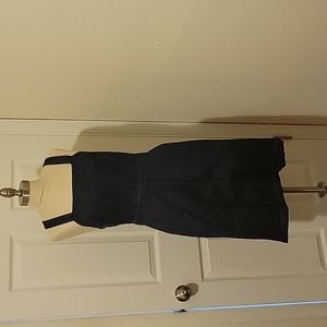 Denim overall dress with pockets